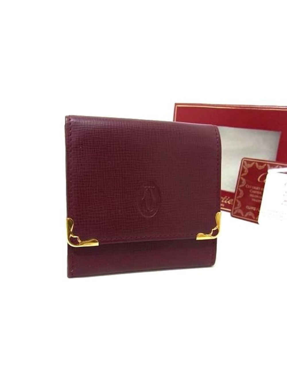 Cartier Must Line Leather Coin Purse Bordeaux